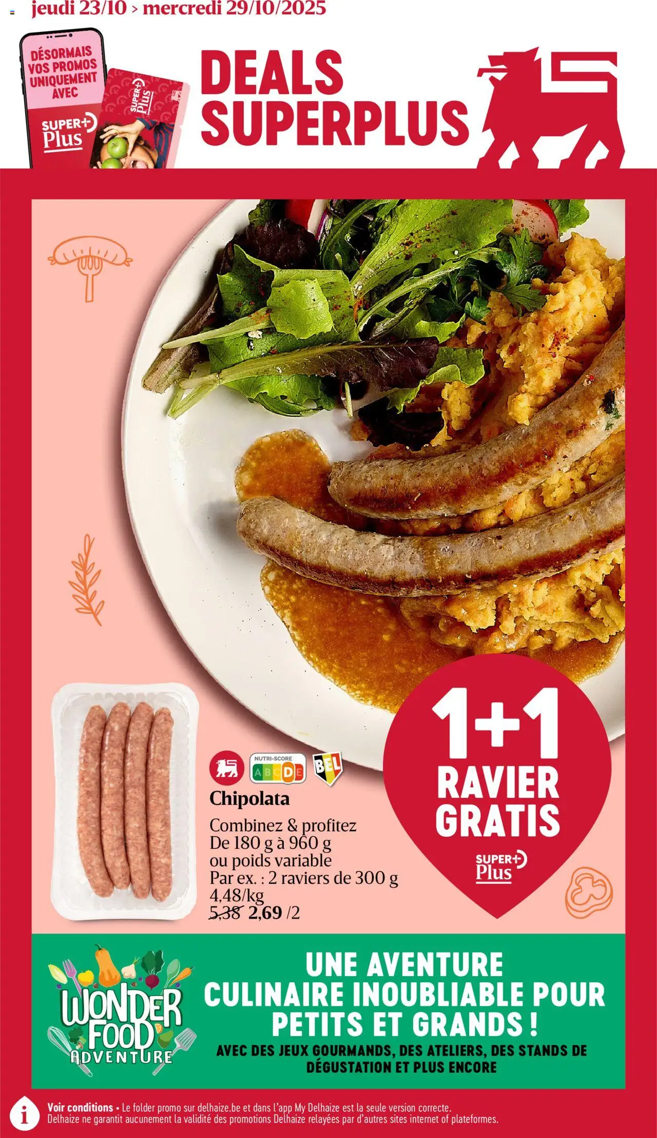 Delhaize shop Folder de la semaine 43 geldig vanaf 23/10/2025 - Paginanummer 1
