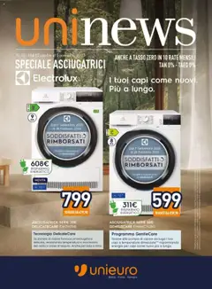 Anteprima dell'opuscolo Volantino Asciugatrici dal negozio Unieuro valido da 17/10/2025