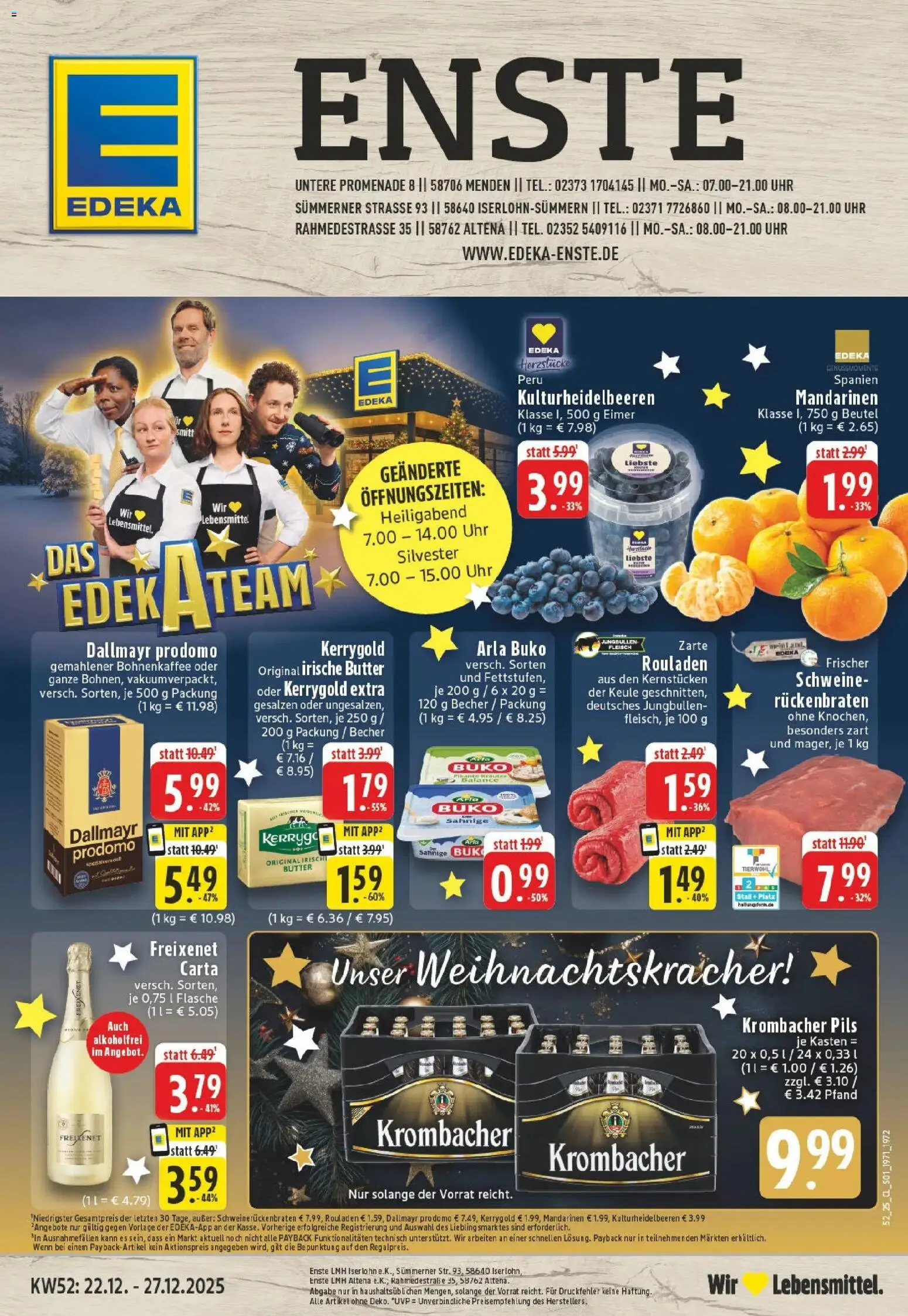 Vorschau von dem Prospekt des Geschäftes Edeka, gültig ab dem 22.12.2025