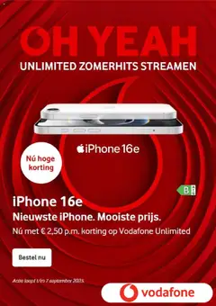 Voorbeeld van Black Friday kennisgeving van winkel Vodafone geldig vanaf 04-08-2025