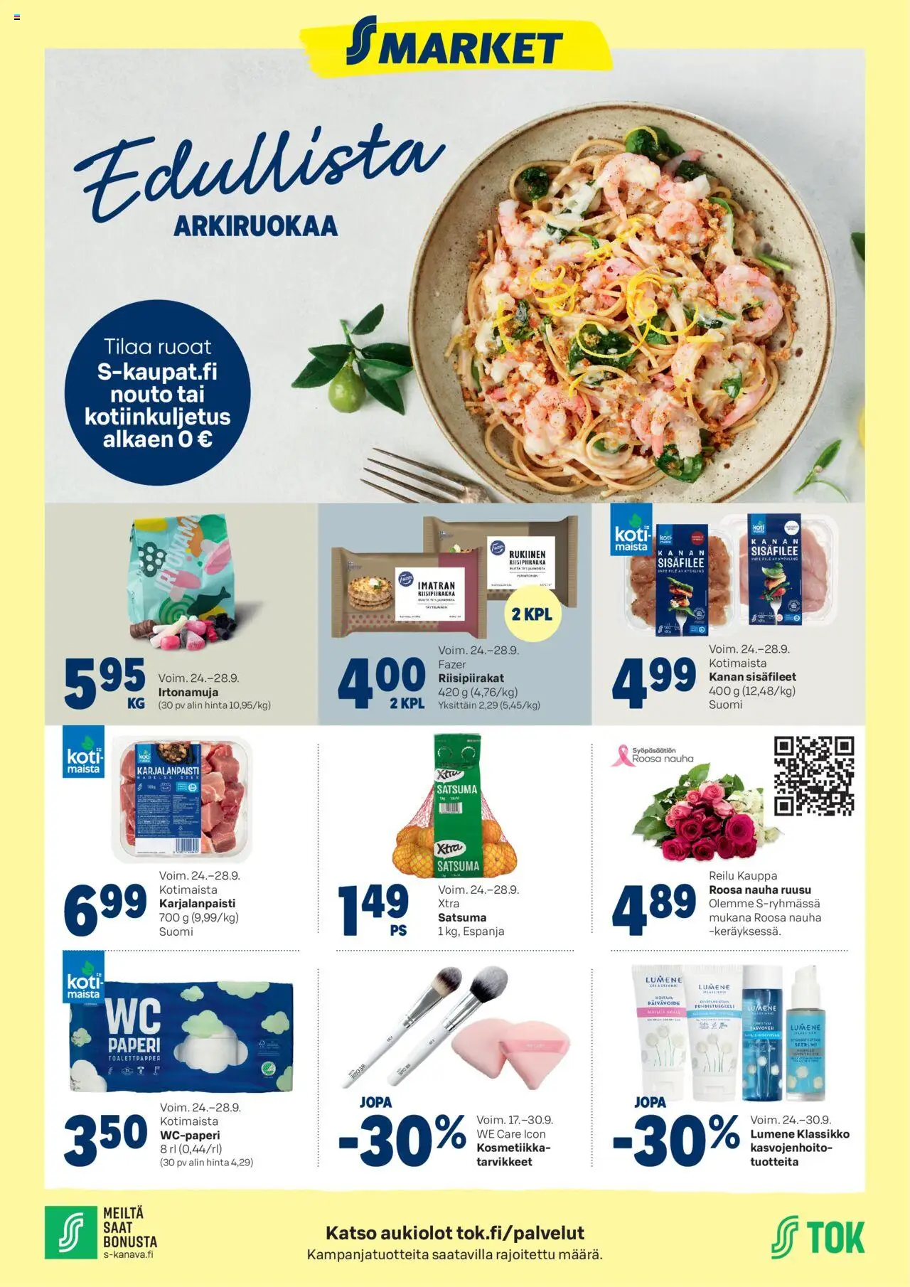 S-market-kaupan Tarjoukset - Edullista Arkiruokаa voimassa 24/09/2025 - Sivulla 1