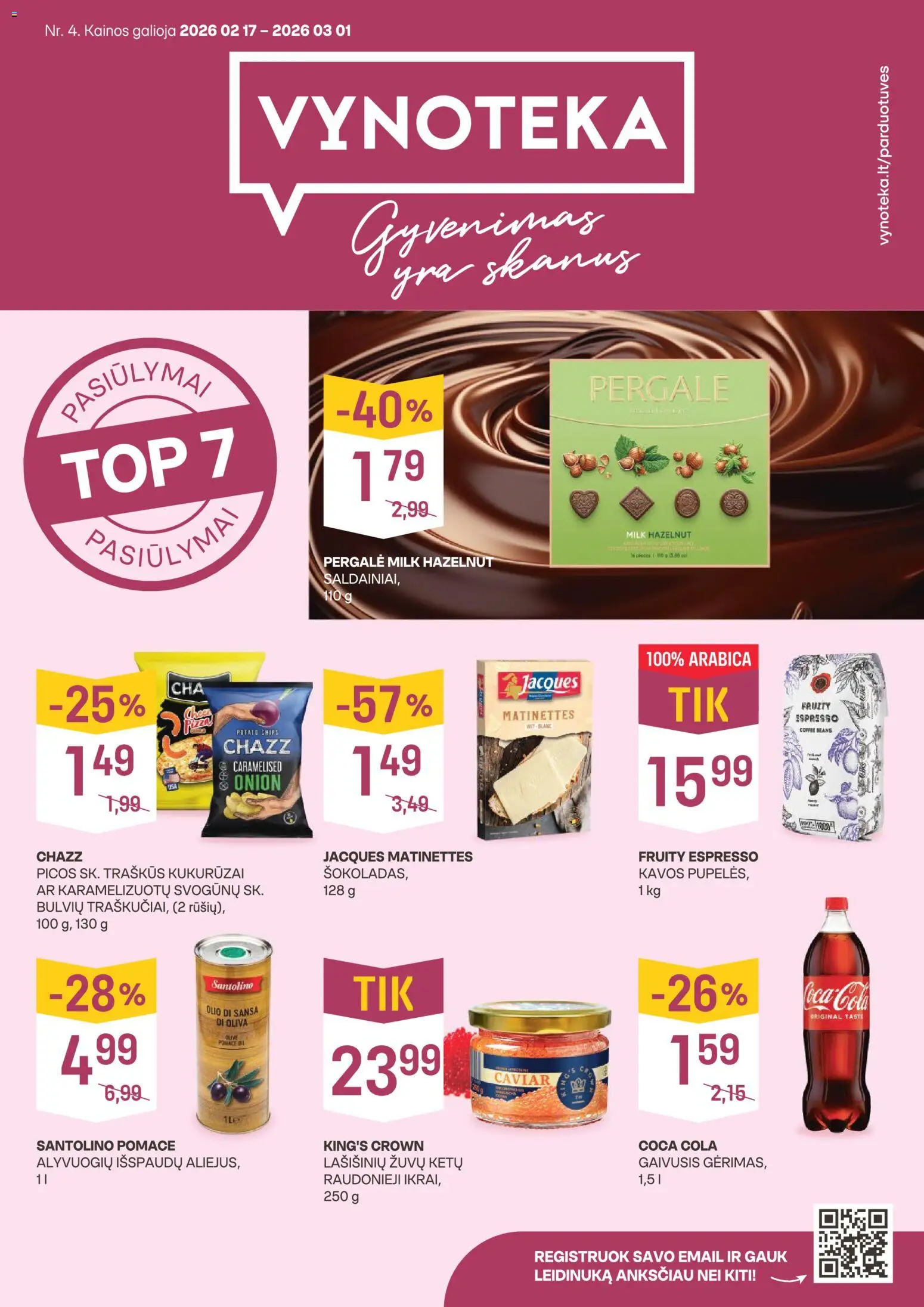 VYNOTEKA parduotuvės leidinio Leidinys galiojančio nuo 2026.02.17 peržiūra - Kukurūzai