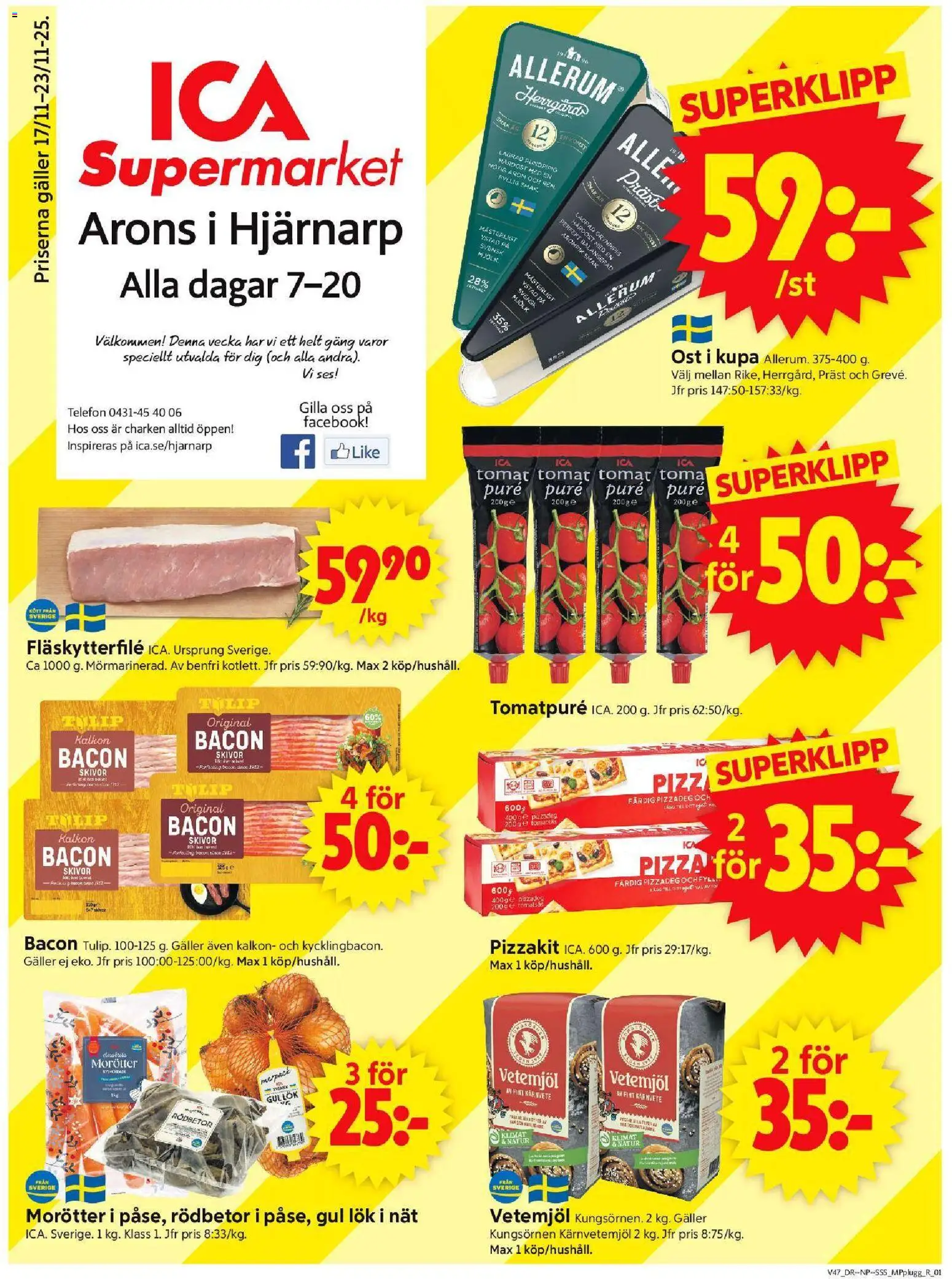 Förhandsgranska reklamblad Hjärnarp från butik ICA Supermarket gäller från 17/11/2025
