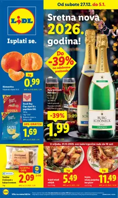 Pregled letka Katalog trgovine Lidl vrijedi od 27.12.2025