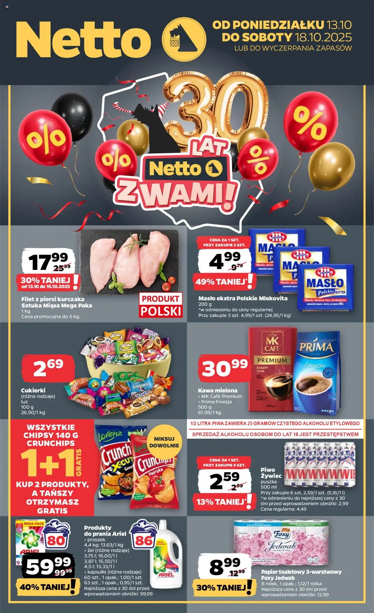NETTO Gazetka spożywcza od 13.10.2025 - Nowa ulotka (PFD) - Numer strony 1