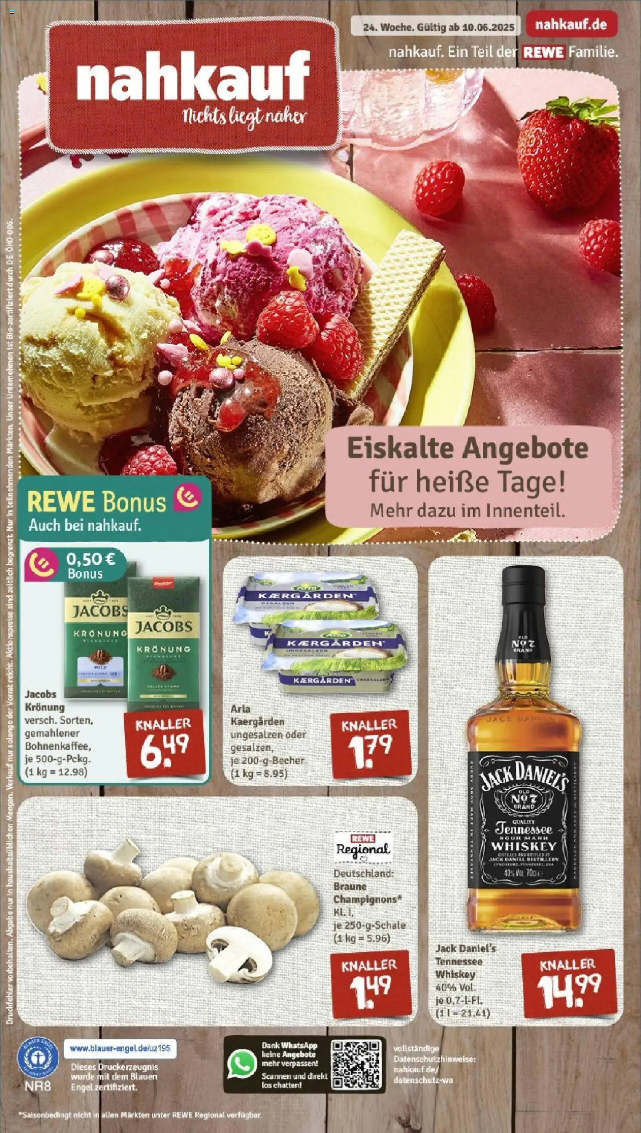 REWE Prospekt ab 08.06.2025 nächste Woche - Prospekt München - Butter, Whiskey, Jack Daniel's