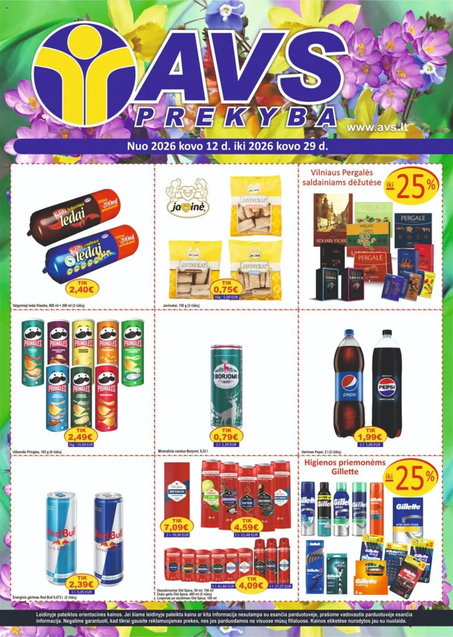 AVS parduotuvės leidinio AVS leidinys galiojančio nuo 2026.03.12 peržiūra