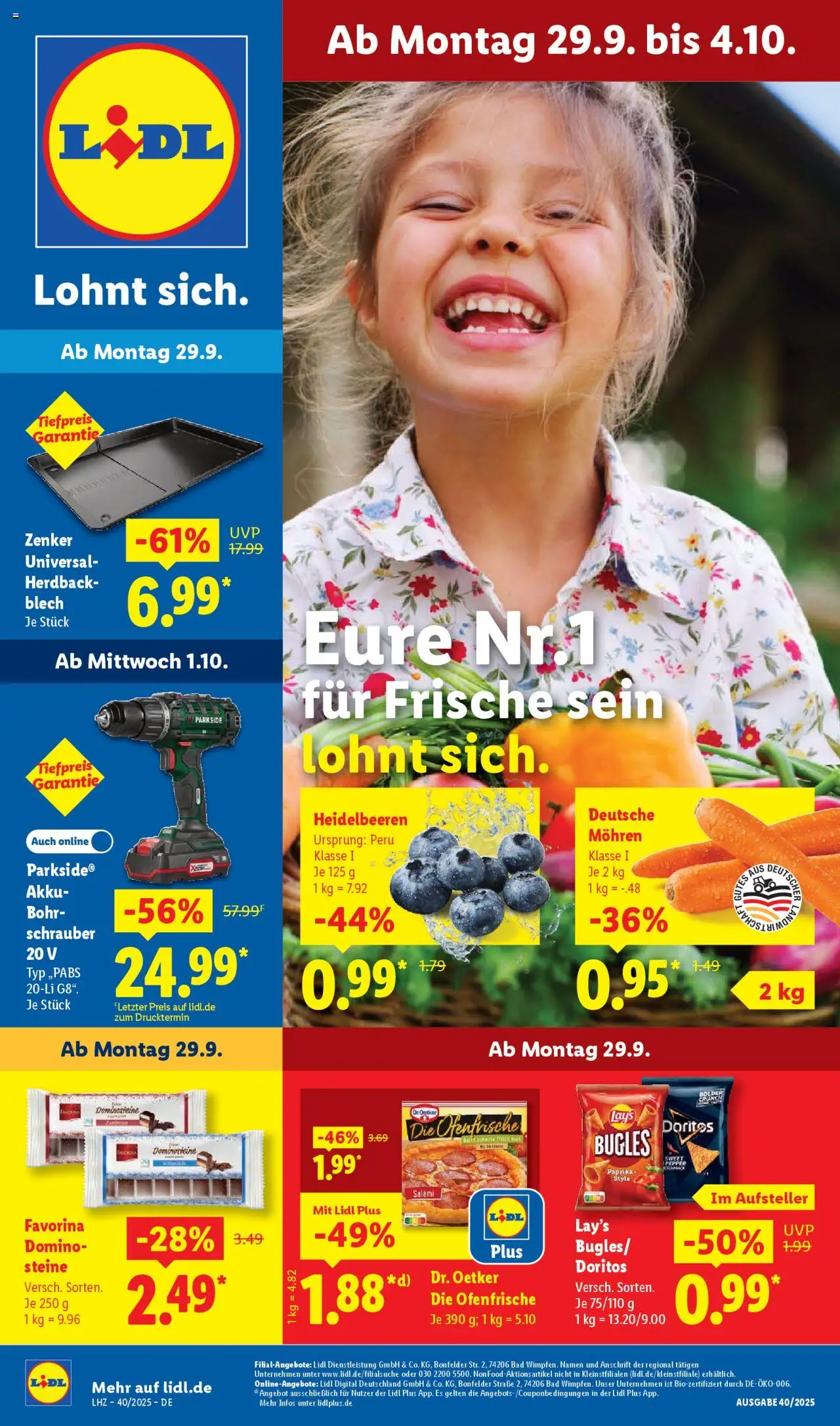 LIDL Prospekt ab Montag 29.09.2025 > Prospekt