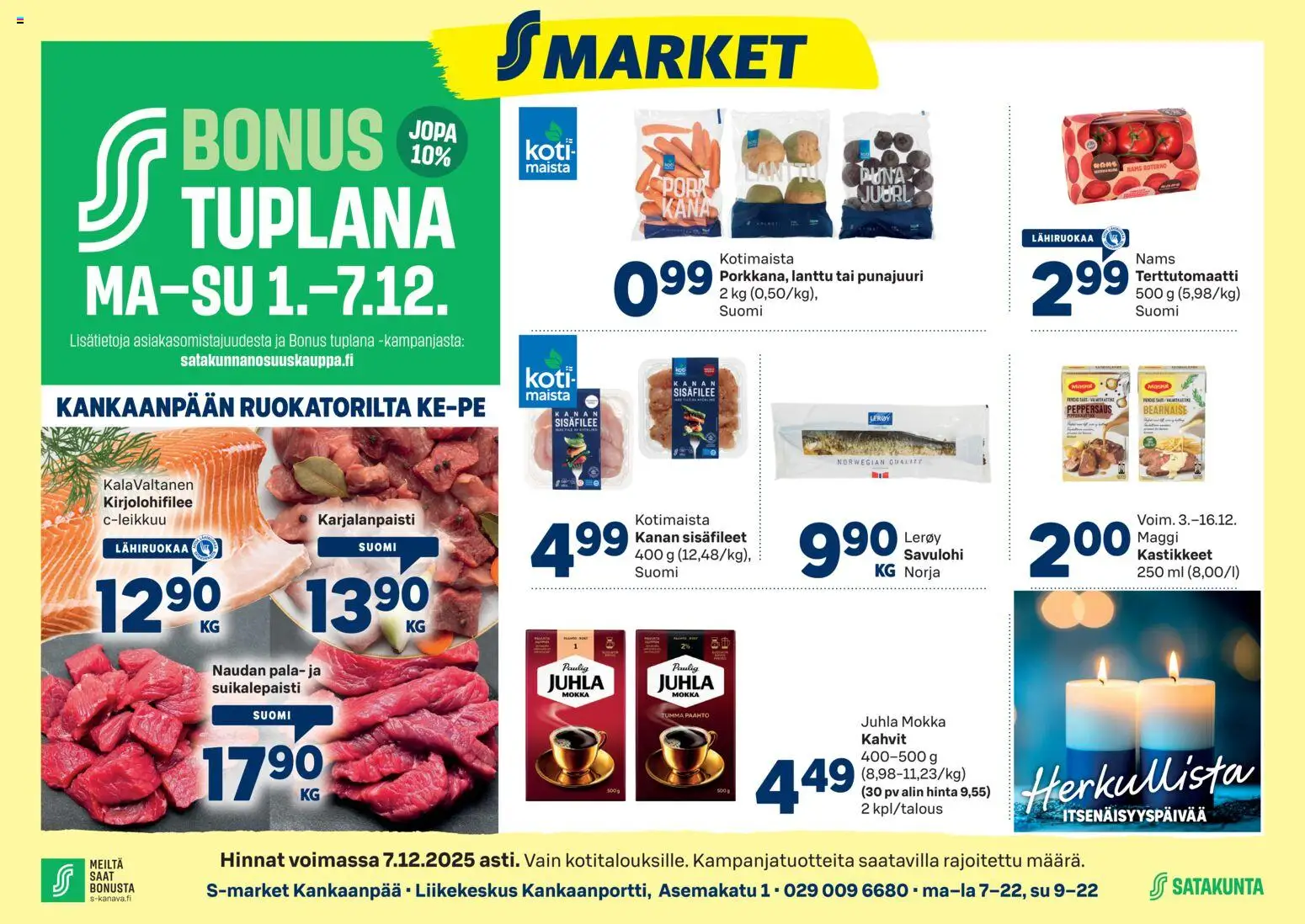 Kaupan S-market Kankaanpää esikatselu, voimassa 03/12/2025