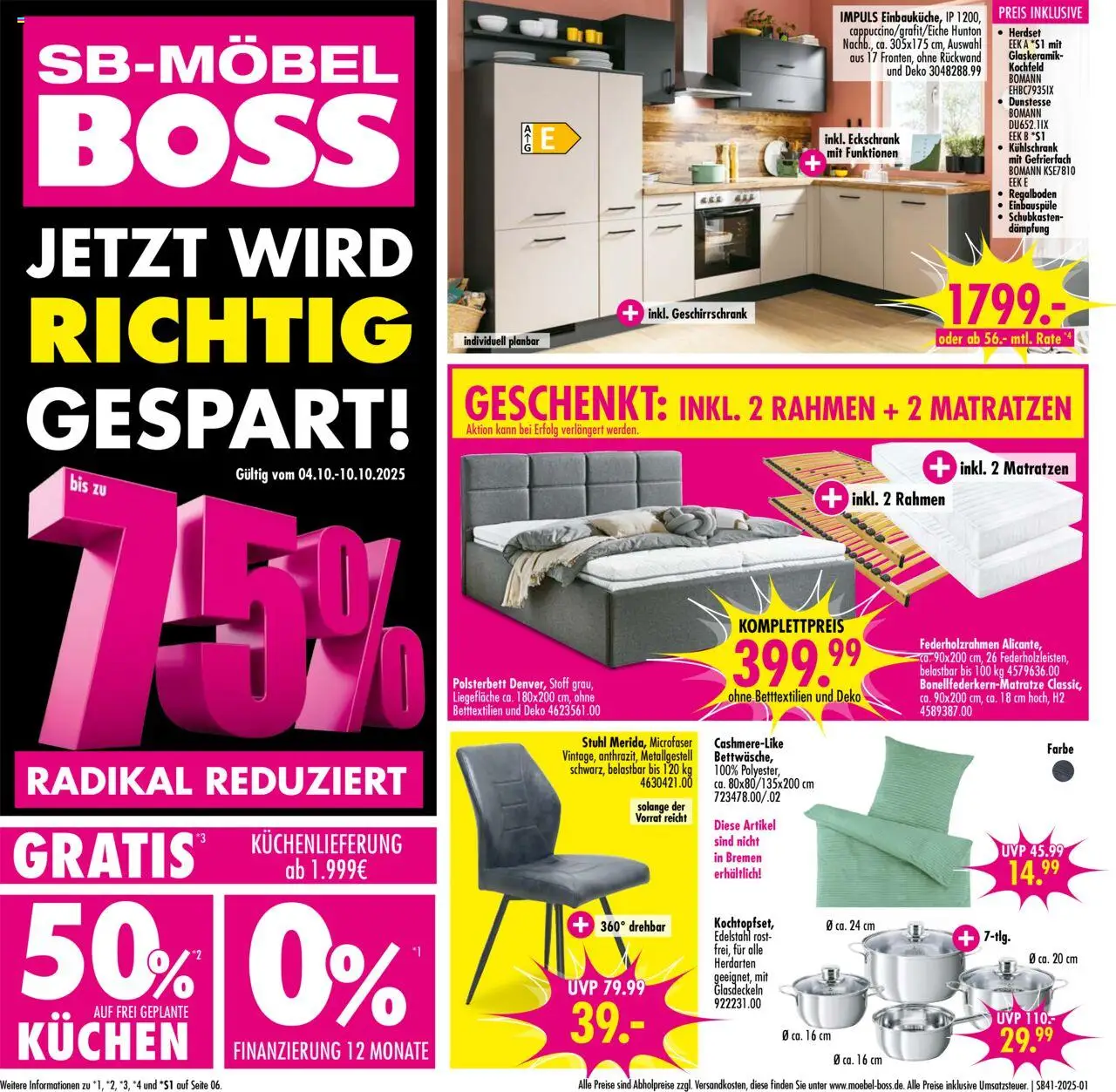 SB Möbel Boss Prospekt Neubrandenburg (vom 04.10.2025 - 10.10.2025)