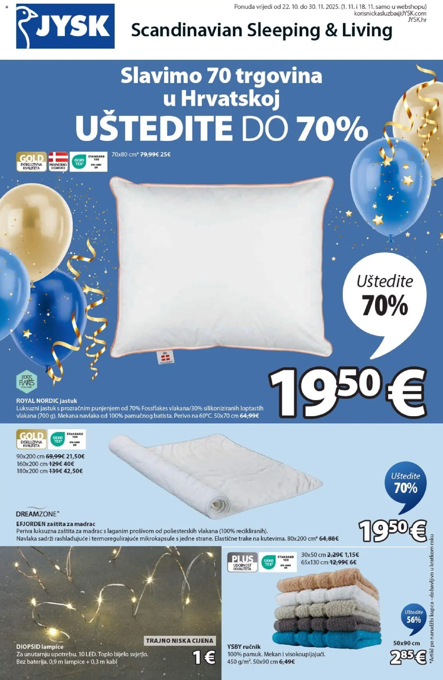 JYSK aktualni Katalog vrijedi od 22.10.2025 - tjedna akcija broj stranice 1