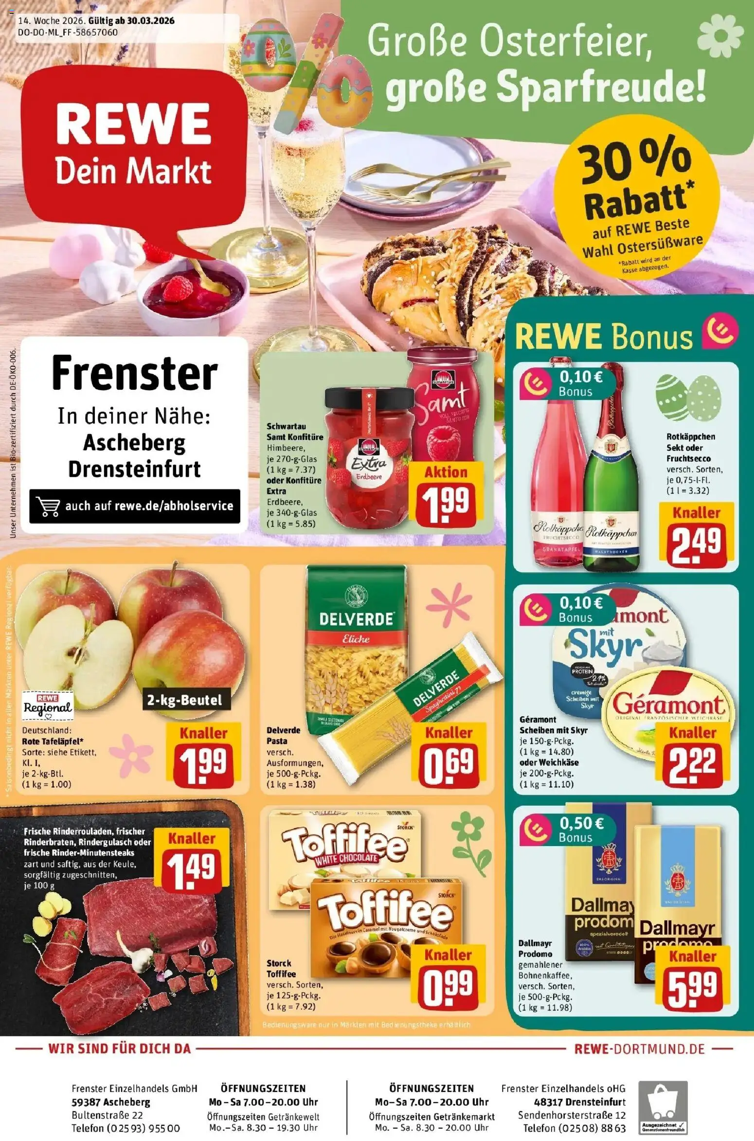 Vorschau von dem Prospekt des Geschäftes Rewe, gültig ab dem 30.03.2026