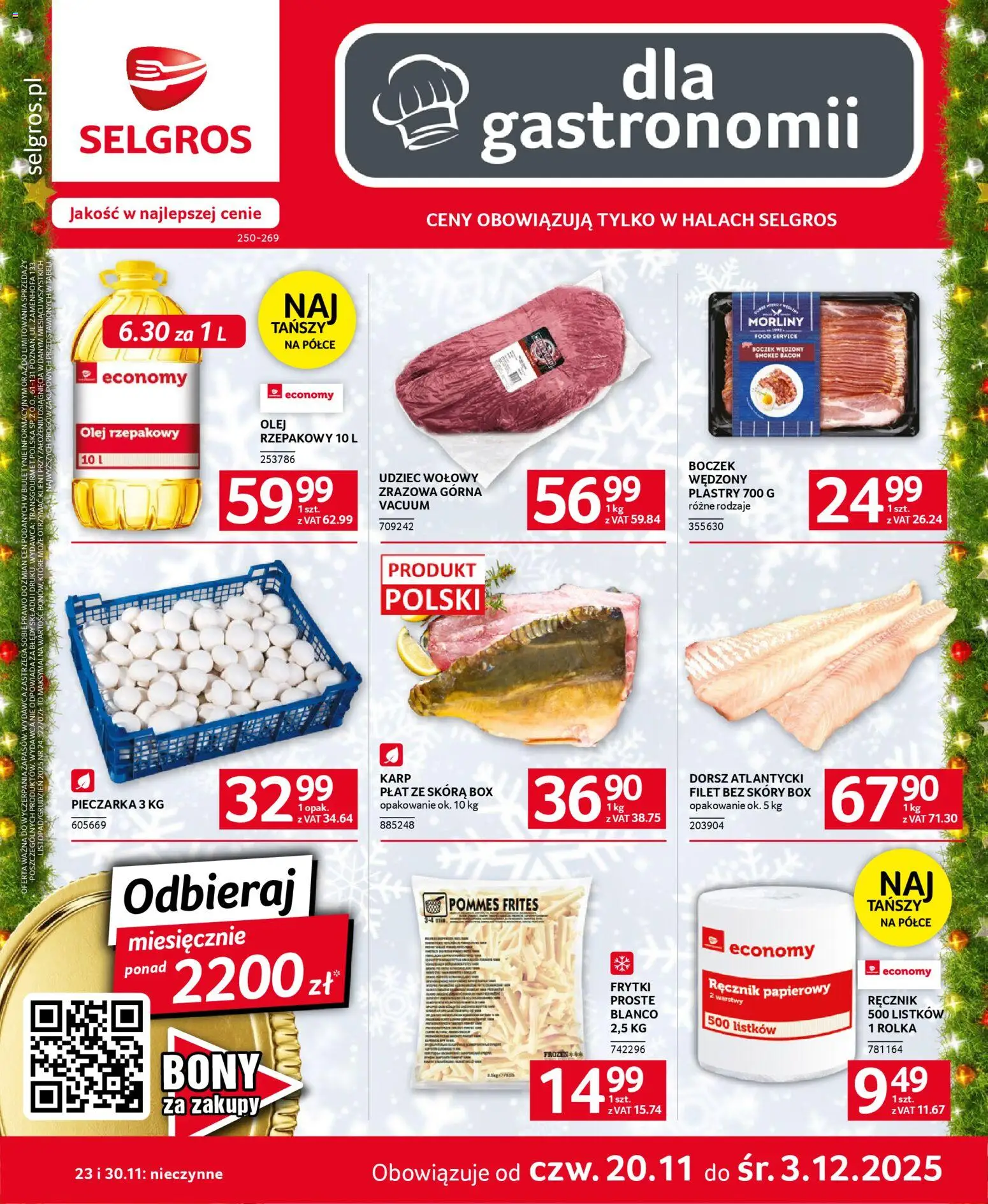 Pogląd gazetki "Oferta dla gastronomii" ze sklepu Selgros cash&carry ważnej od 20.11.2025
