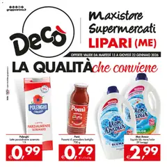 Anteprima dell'opuscolo Volantino Maxistore, Supermercati - Lipari dal negozio Decò valido da 13/01/2026