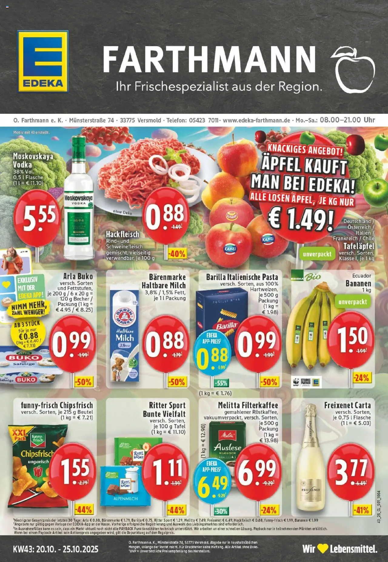 EDEKA Prospekt ab 19.10.2025 - Prospekt Versmold Online