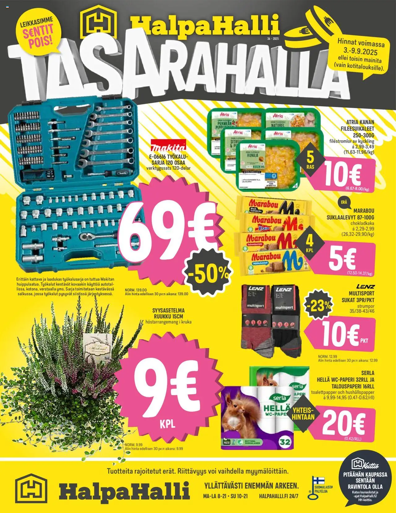 Halpa Halli-kaupan Tarjoukset voimassa 03/09/2025 - Sivulla 1