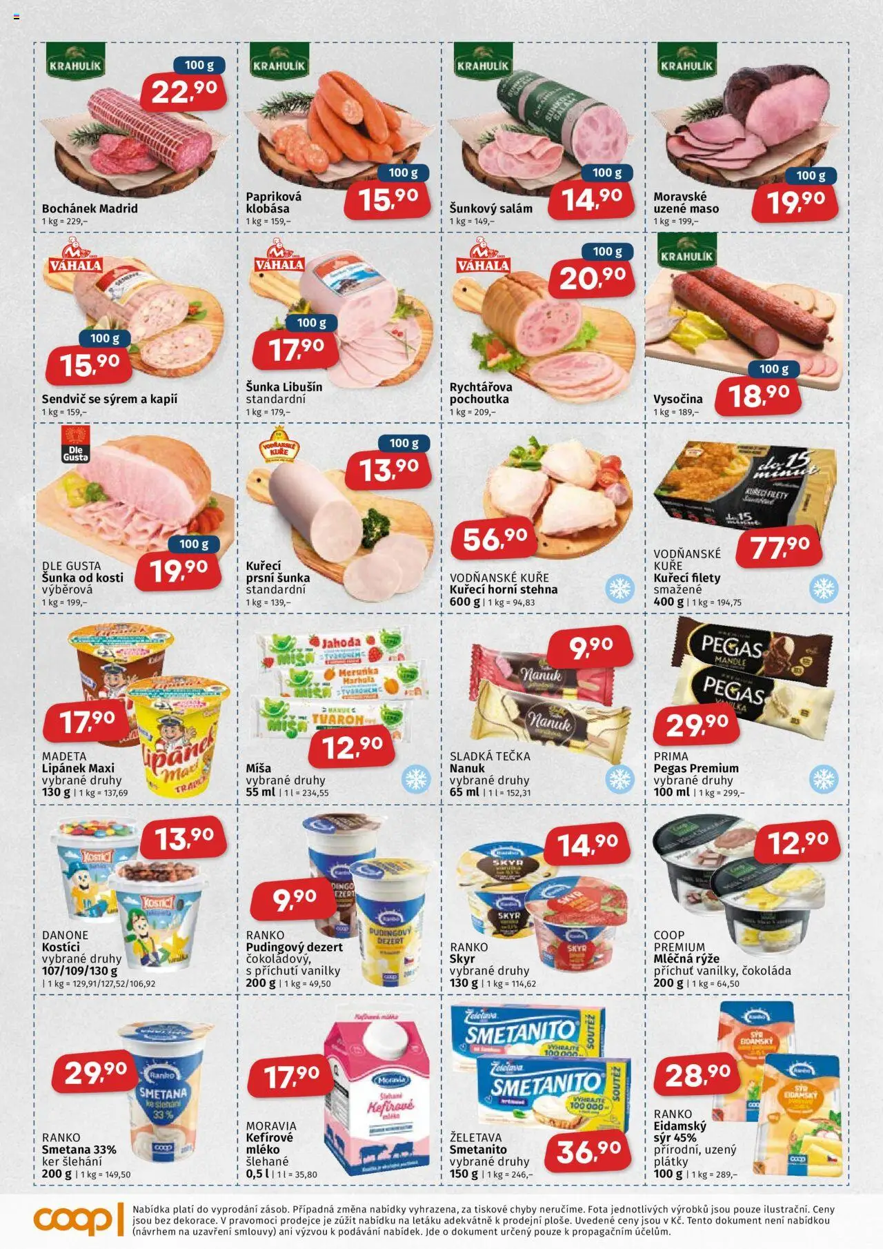  COOP Leták - Východočeský region (07.05.2025) - Jednota leták - strana 2 - Tvaroh, Mléko, Čokoláda, Uzené maso, Eidam, Kefírové mléko, Kostici, Moravské uzené