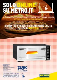 Anteprima dell'opuscolo Volantino Pizzeria - Offerte Online dal negozio Metro valido da 12/01/2026