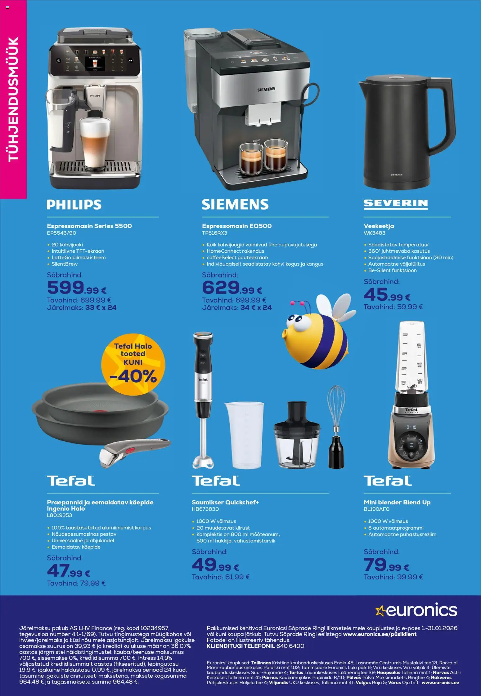 Euronics kliendilehe eelvaade alates 2026.01.01