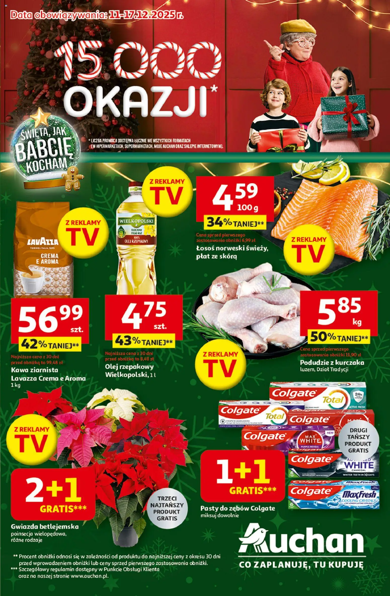 Pogląd gazetki "Święta jak babcię kocham Hipermarket" ze sklepu Auchan ważnej od 11.12.2025