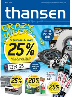 Forhåndsvis THANSEN kundeavis fra butikk THANSEN gyldig fra 27/02/2026