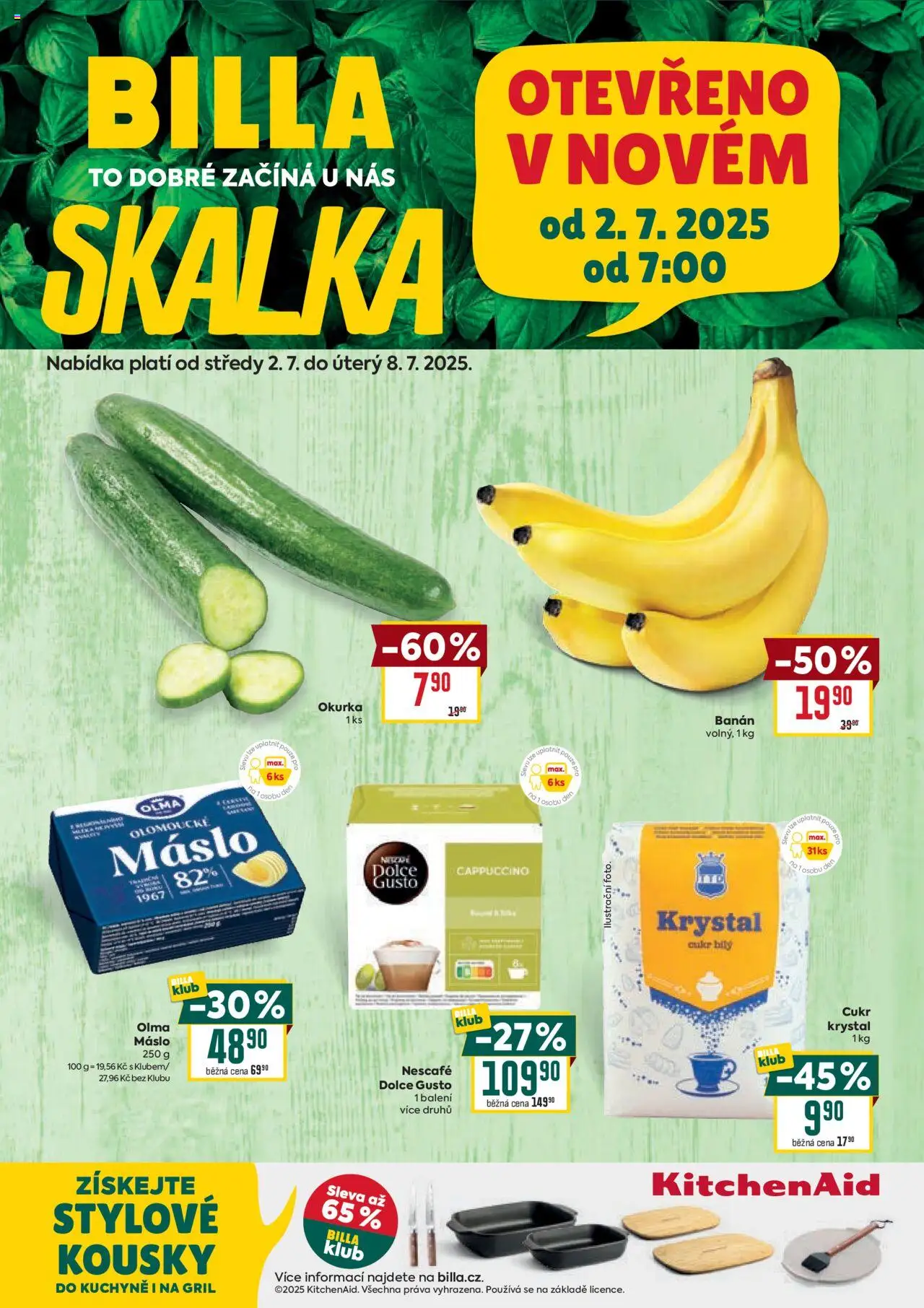  BILLA leták již od 02.07.2025 » Akční "Leták - Speciál: Skalka" - Máslo, Skalka, Dolce Gusto, Cukr, Cappuccino, Okurka, Nescafé, Nescafé Dolce Gusto