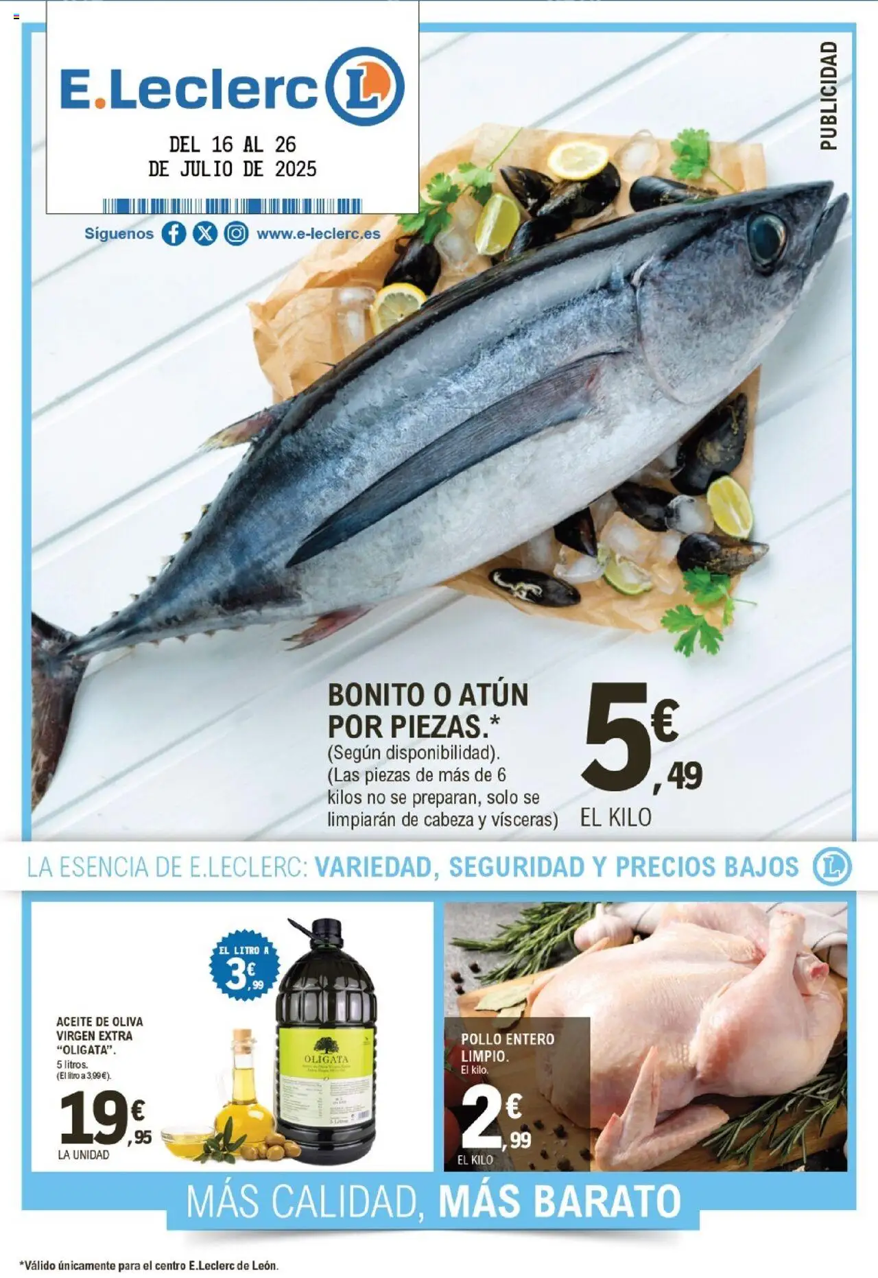 E.Leclerc Descubre la Calidad y Frescura en Hipermercados E Leclerc > 16/07 - 26/07/2025 > Ofertas