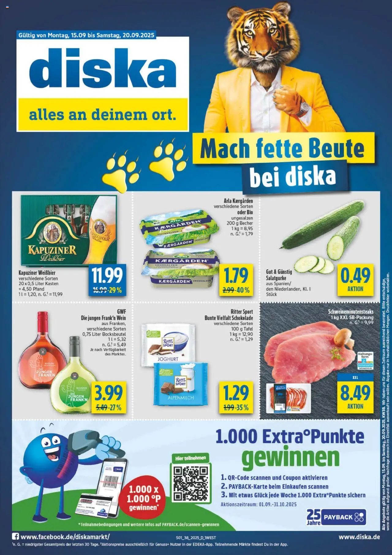 Diska diska Angebote Bayern KW38 (vom 15.09.2025 - 20.09.2025) - Schokolade, Wein, Joghurt, Ritter sport, Weißbier