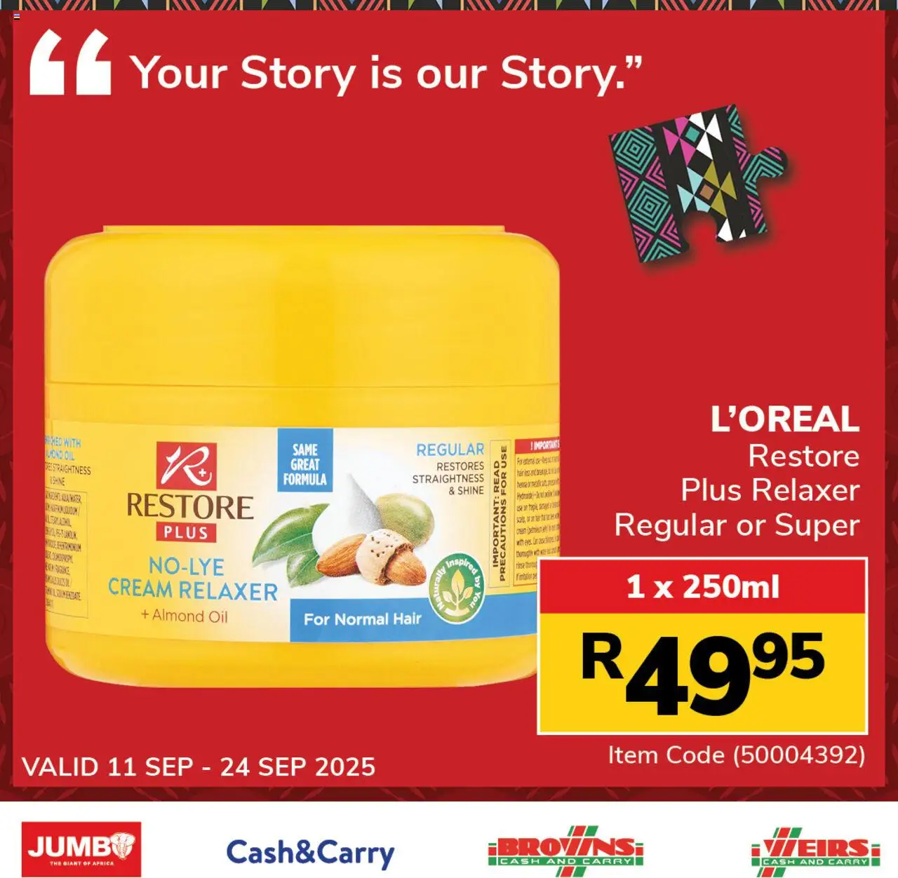Jumbo Personal Care Essentials from 11/09 - 24/09/2025 > Promotions - Oil, Cream, Relaxer