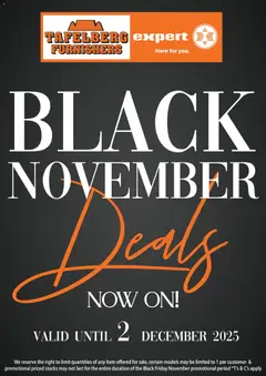 Preview of Tafelberg Furnishers flyer valid from 12/11/2025