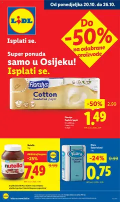 Pregled letka Super ponuda u Osijeku trgovine Lidl vrijedi od 20.10.2025