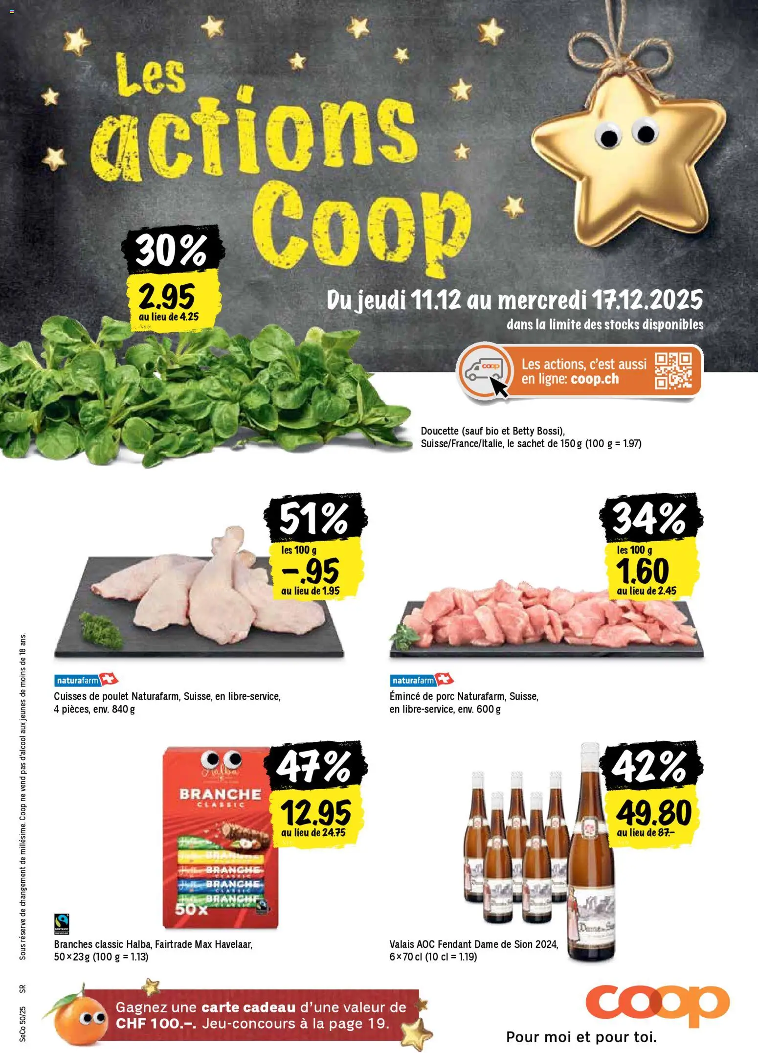 Vorschau des Merkblatts Les actions de la semaine vom Shop Coop gültig von 11.12.2025 bis 17.12.2025