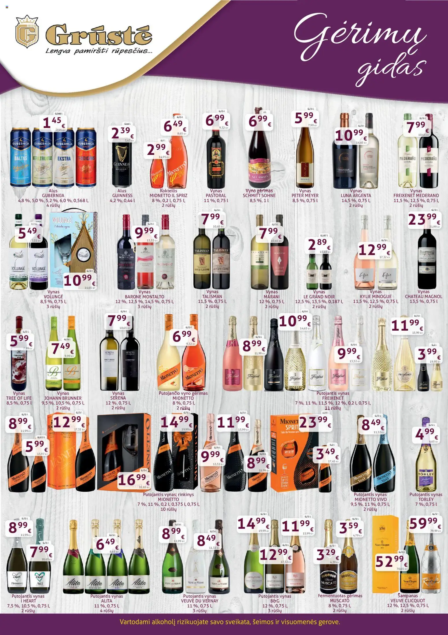 GRUSTE parduotuvės leidinio Leidinys - Gėrimų gidas galiojančio nuo 2025.12.11 peržiūra - Alus, Vynas
