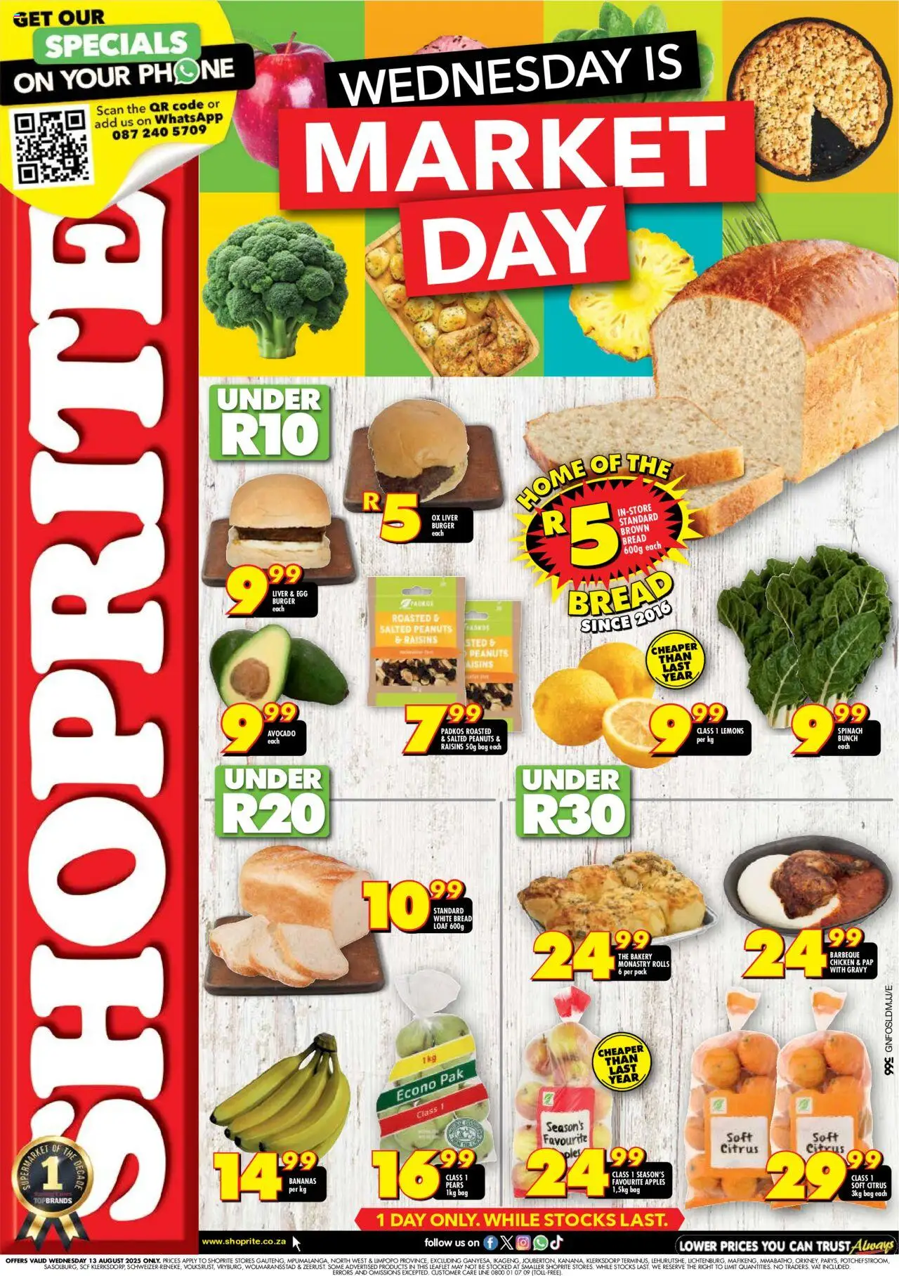 Shoprite Gauteng - Market Day Deals 13/08 - 13/08/2025 >> Catalogue