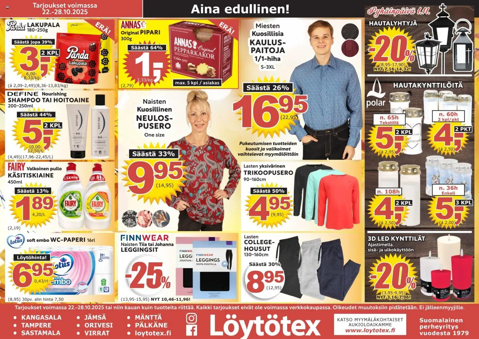 Löytötex-kaupan Tarjoukset voimassa 22/10/2025 - Sivulla 1