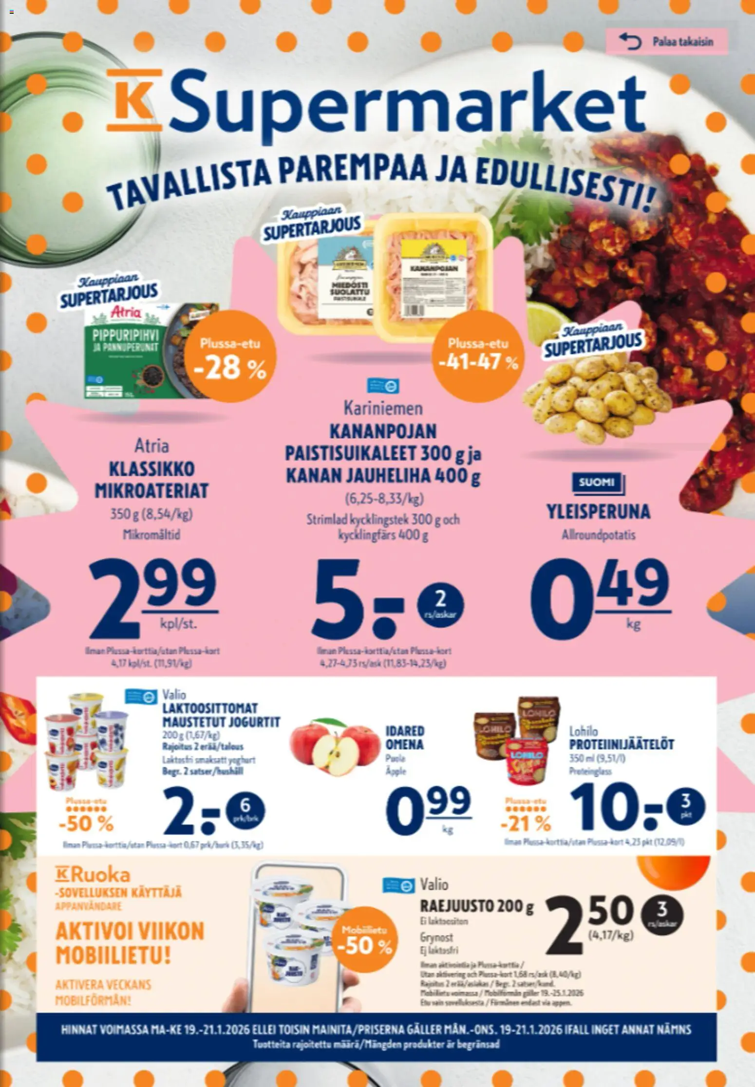 Kaupan K-Supermarket Tarjoukset esikatselu, voimassa 19/01/2026