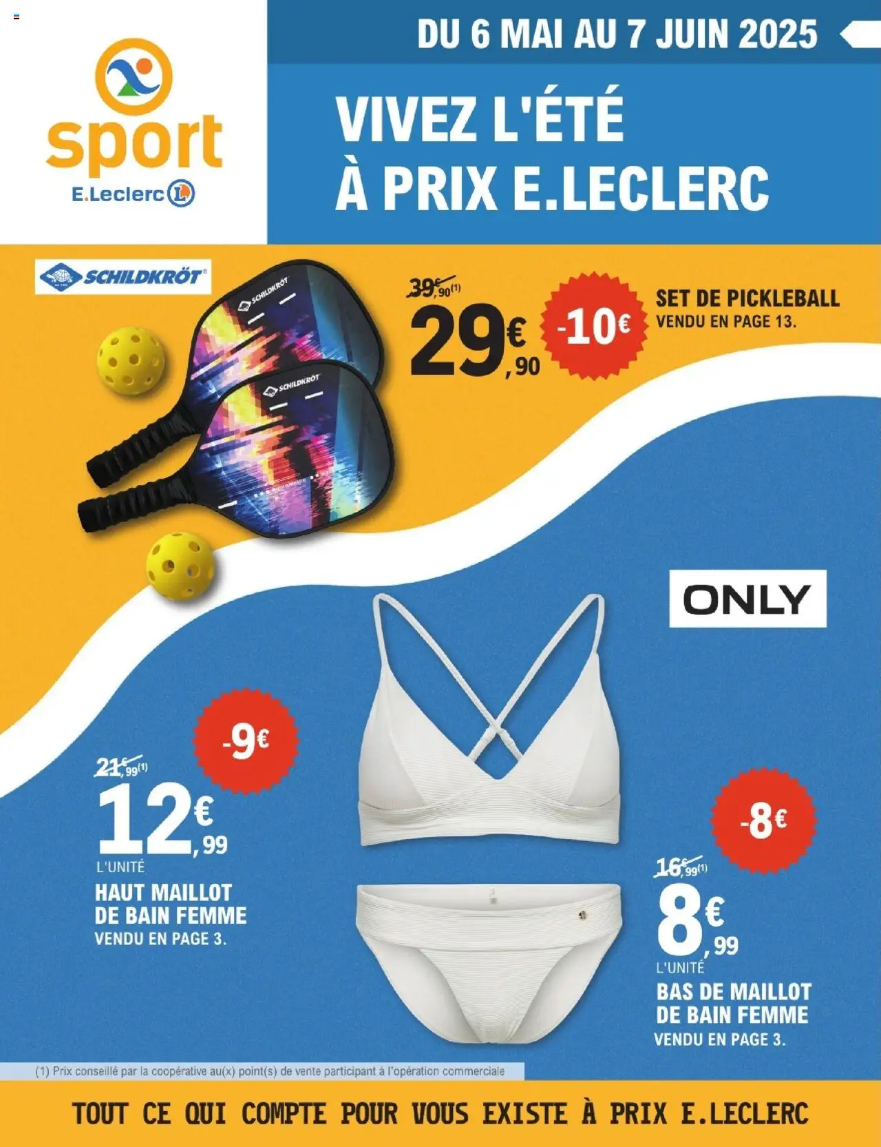 Sport de la boutique E.Leclerc valable du 06/05/2025 - Page numéro 1 - Maillot de bain, Maillot de bain femme, Bas de maillot de bain