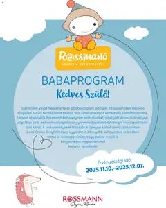 Rossmann - Babaprogram megtekintése, amely érvényes 2025.11.10.-től