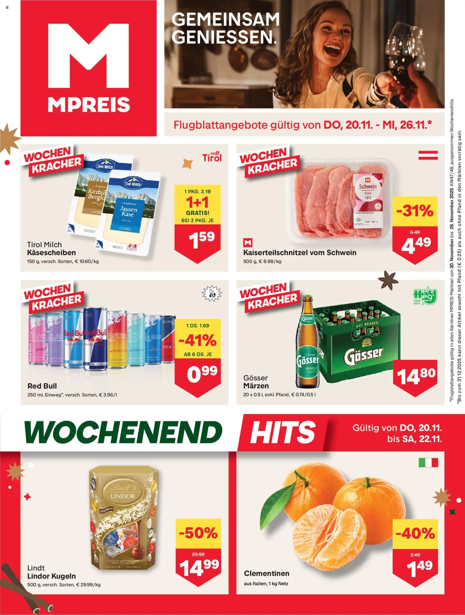 Vorschau der Angebote: MPREIS Dellach im Drautal gültig ab 20.11.2025 - Milch, Käse