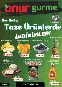 Onur Market Katalog Gurme - Bursa 11.12.2025 - Broşürünün önizlemesi