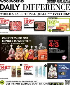 Preview of Woolworths flyer valid from 25/08/2025