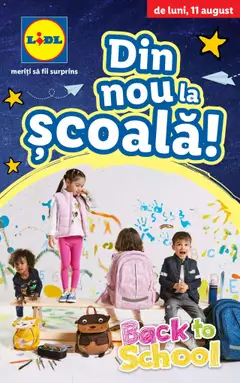Previzualizarea de cataloage: Lidl Din nou la școală! valabil de la 11.08.2025