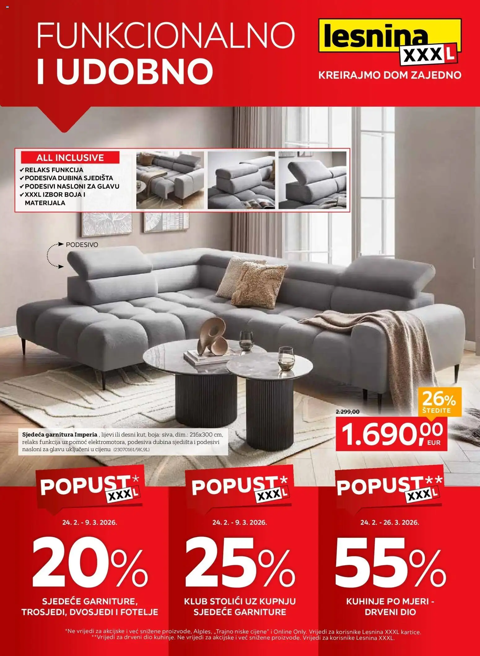 Pregled letka Lesnina XXXL: Funkcionalno i udobno katalog do 26.03.2026 trgovine Lesnina vrijedi od 23.02.2026