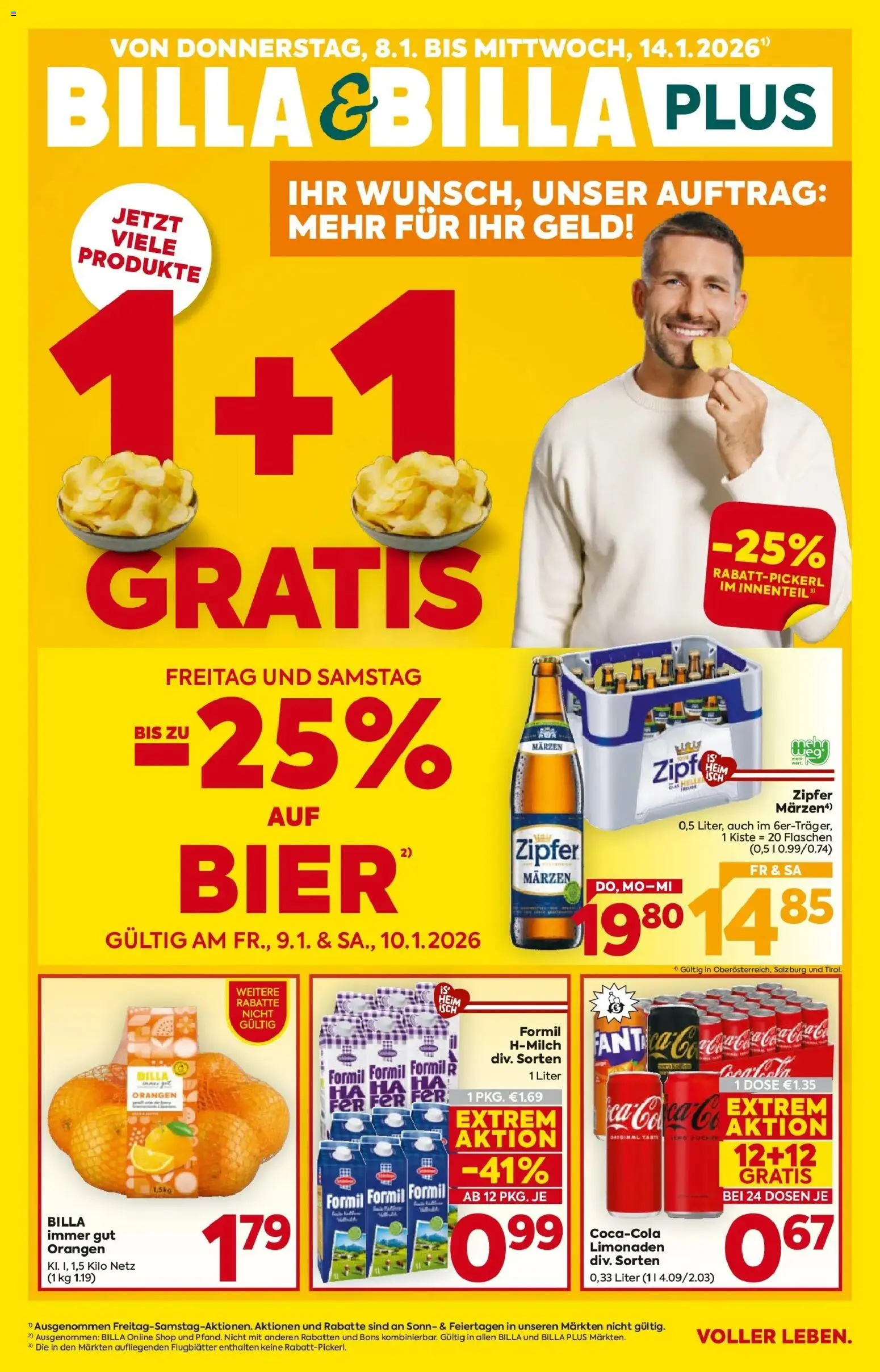 Vorschau der Angebote: Billa Grieskirchen, Wallern An Der Trattnach, Ansfelden gültig ab 08.01.2026 - Bier, Orangen