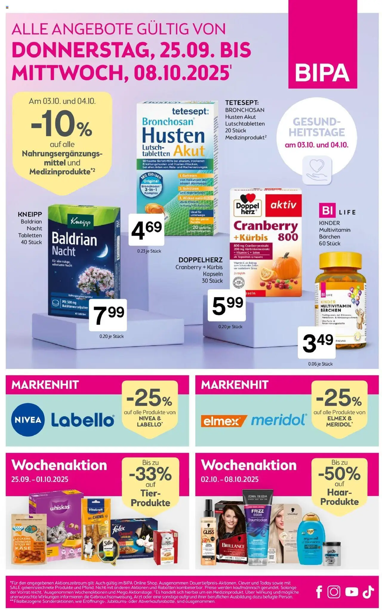  Bipa Flugblatt ab 25.09.2025 - Prospekt, aktionen, angebote - Seite 1