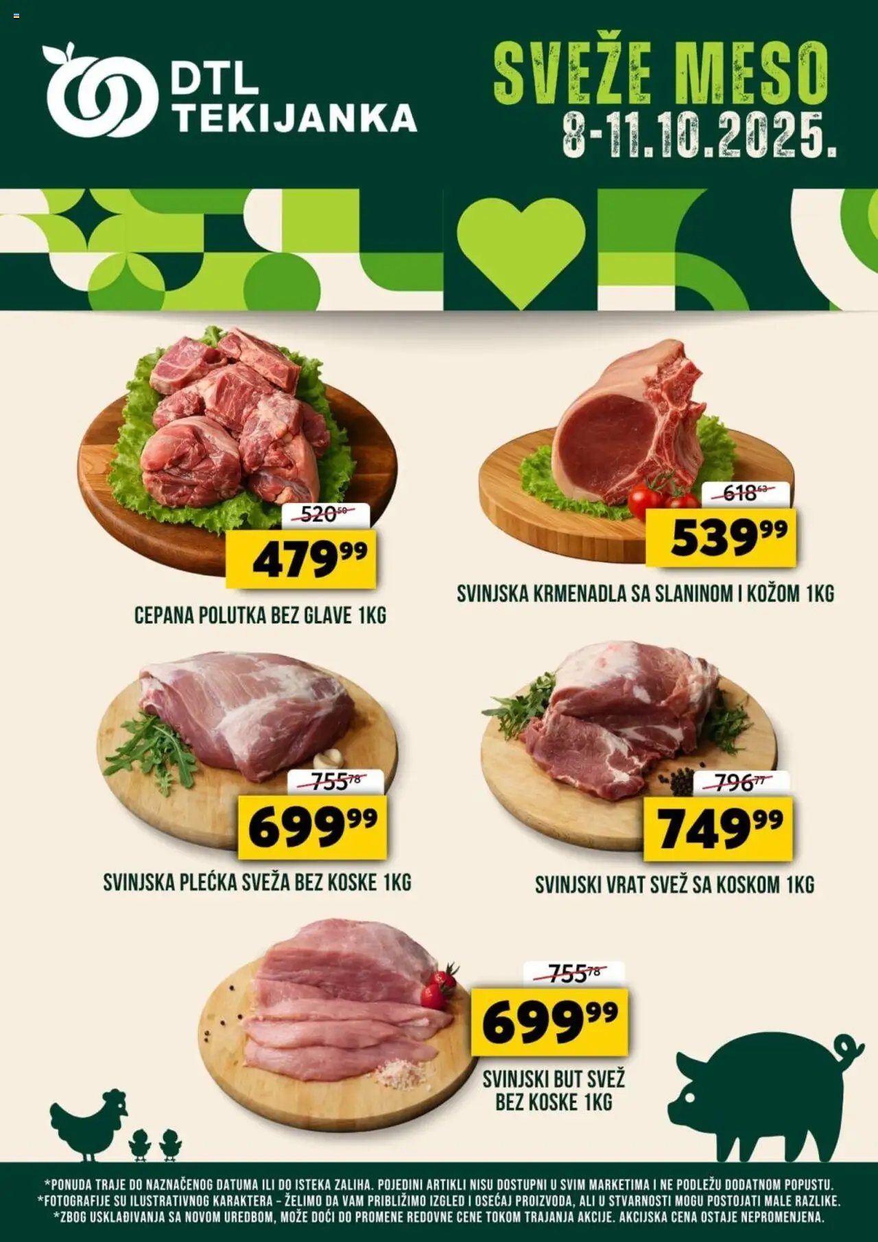 Tekijanka katalog važi od 08.10.2025 - stranica 1 - Meso, Svinjski vrat, Svinjski but, Krmenadla, Vrat, Svinjska krmenadla, Svinjska plećka