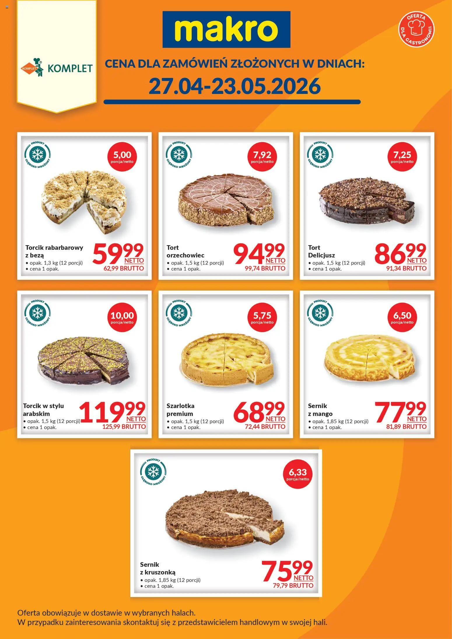 Pogląd gazetki "Makro gazetka - Ciasta" ze sklepu Makro ważnej od 27.04.2026 - Mango, Tort, Beza