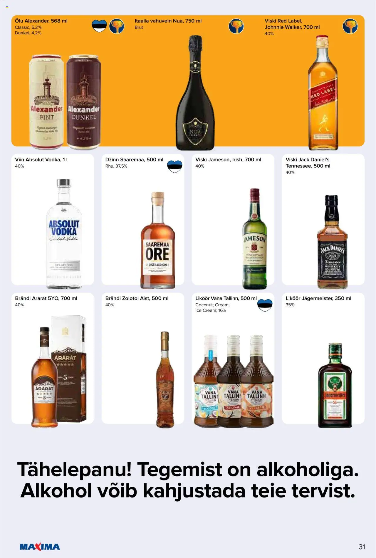 Maxima kliendilehe eelvaade alates 2025.10.21