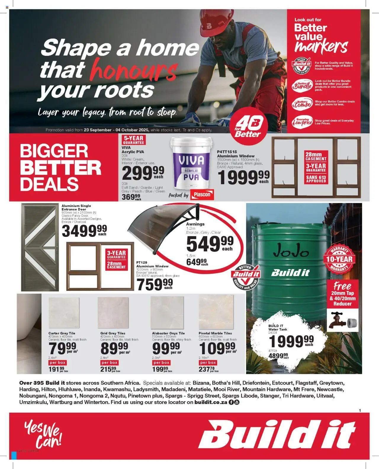 Build It KwaZulu-Natal - Weekly Specials from 23/09 - 04/10/2025 > Promotions