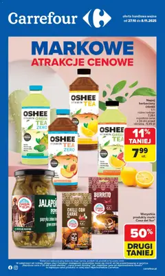 Pogląd gazetki "Markowe atrakcje cenowe" ze sklepu Carrefour ważnej od 27.10.2025